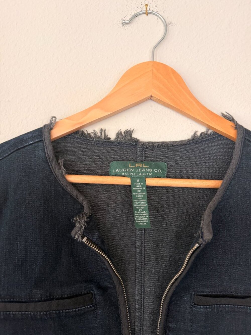 Lauren Ralph Lauren Jeans Co Denim Jacket - Sz 8 - Picture 2 of 5